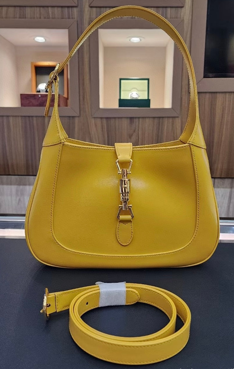 Gucci Jackie 1961 Yellow Small Leather bag with strap