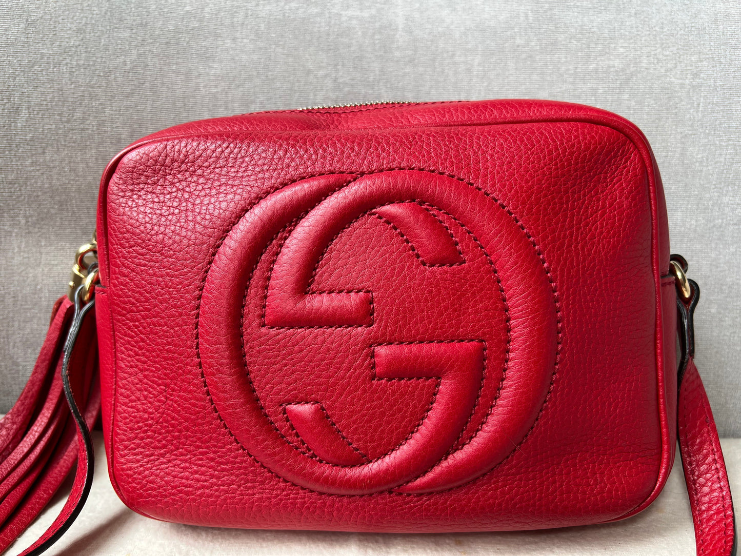 Gucci Soho Red Leather Shoulder Bag Style 7