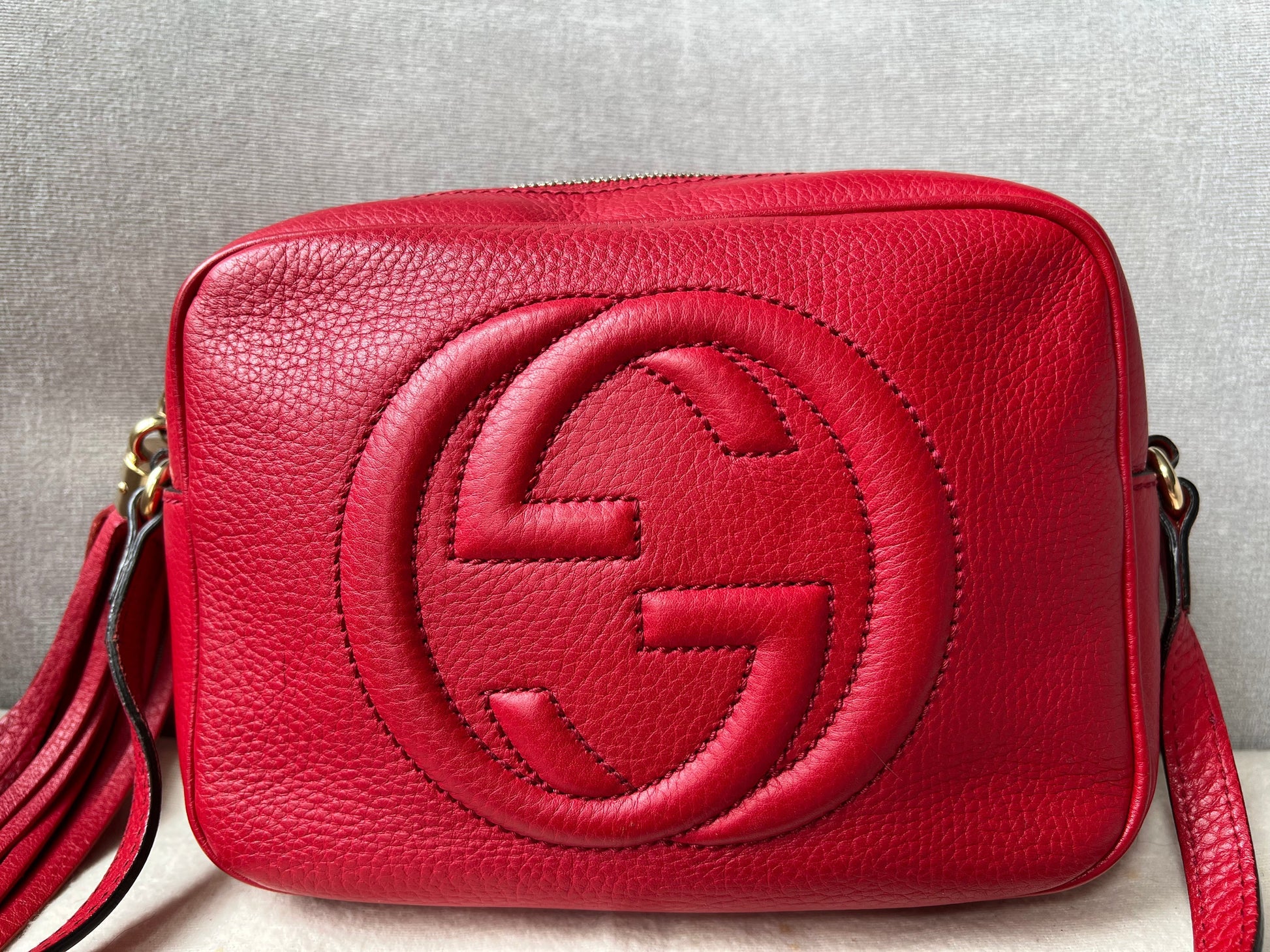 Gucci Soho Red Leather Shoulder Bag Style 7