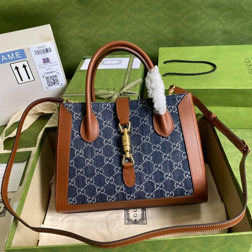 Gucci Jackie Leather Monogram Tote Style 2