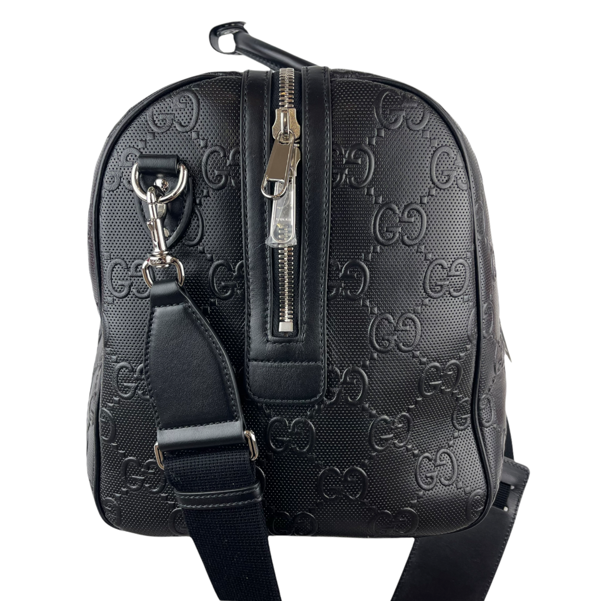 Gucci Nylon Leather Top Handle Shoulder Bag