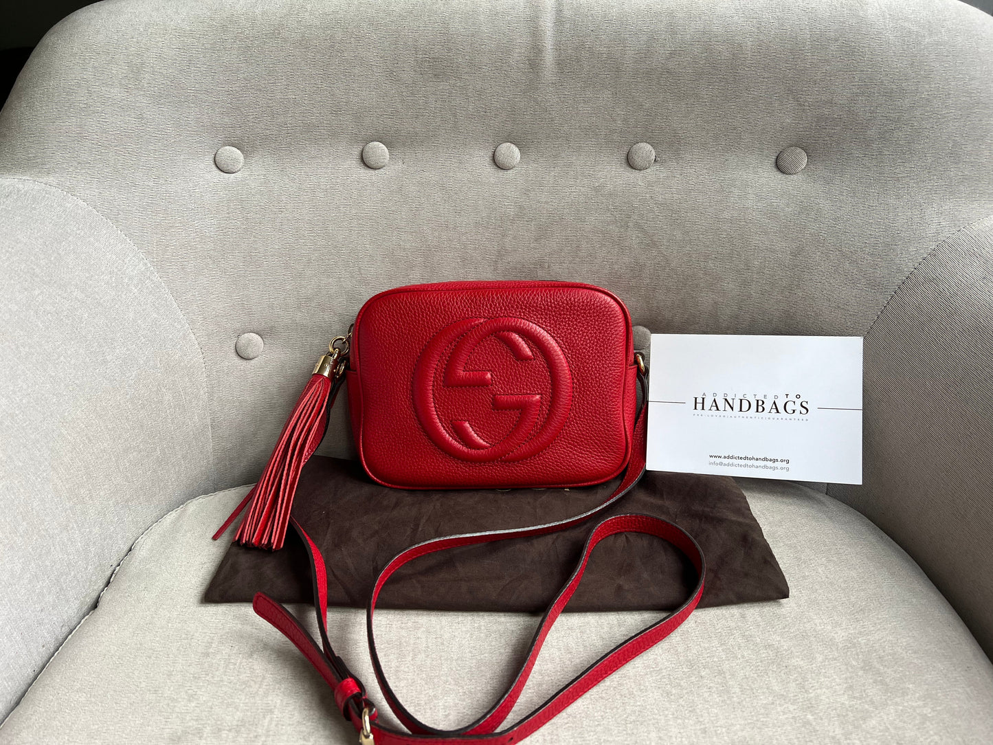 Gucci Soho Red Leather Shoulder Bag Style 4