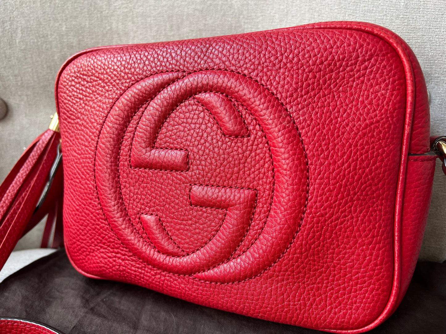 Gucci Soho Red Leather Shoulder Bag Style 3