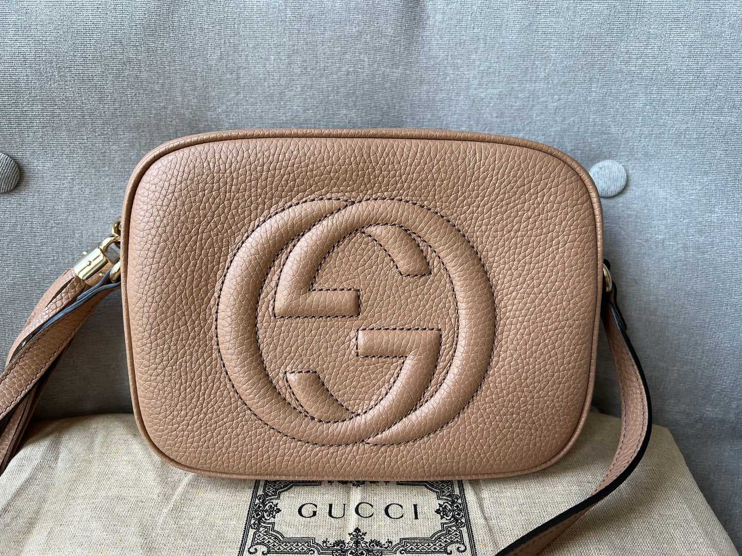 Gucci Soho Beige Leather Shoulder Bag Style 3