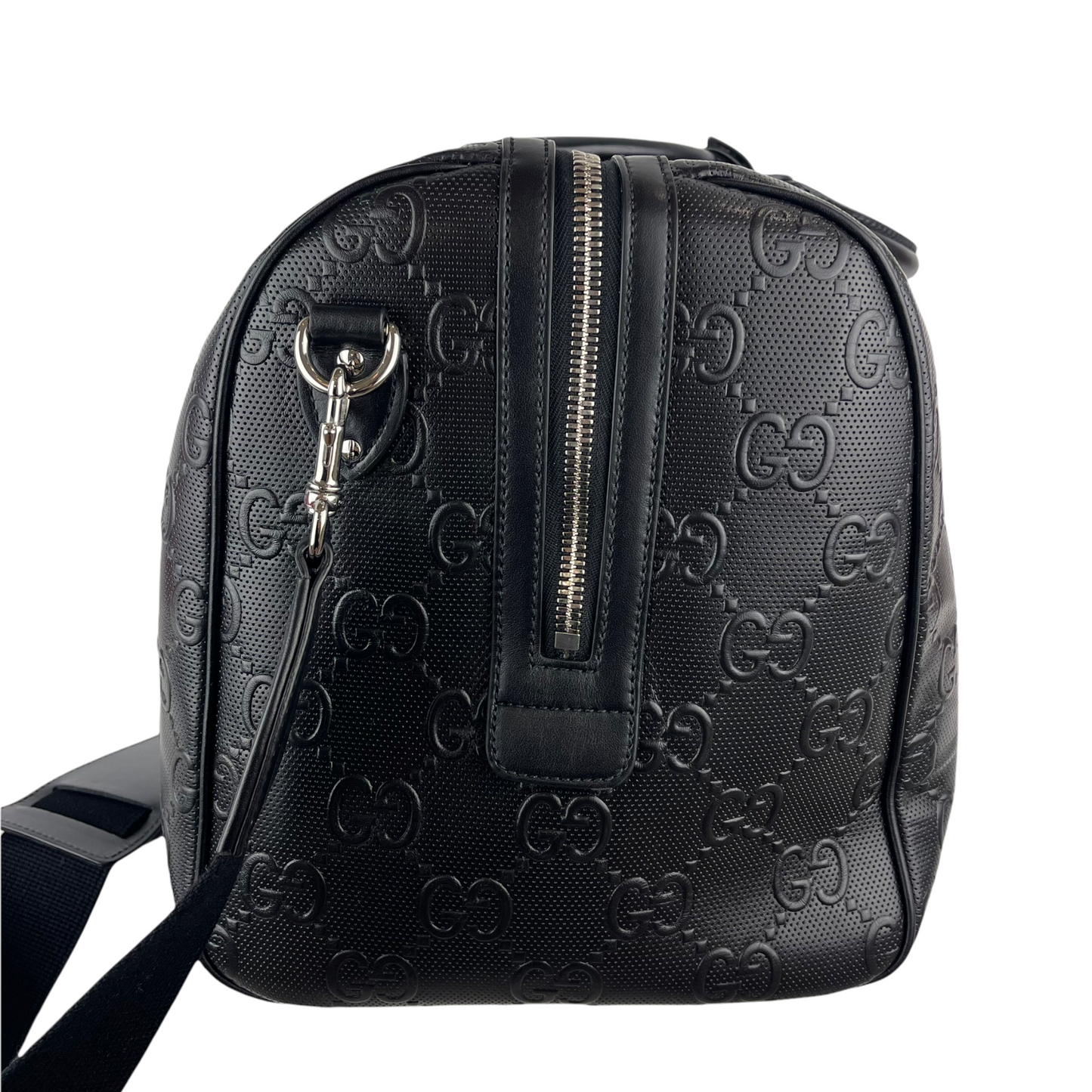 Gucci Nylon Leather Top Handle Shoulder Bag