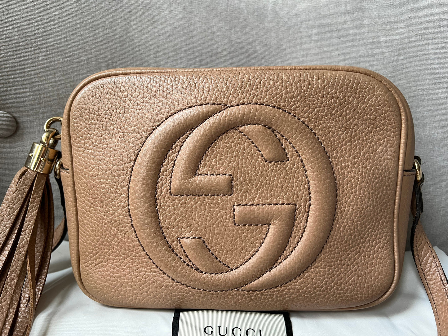 Gucci Soho Beige Leather Shoulder Bag Style 4