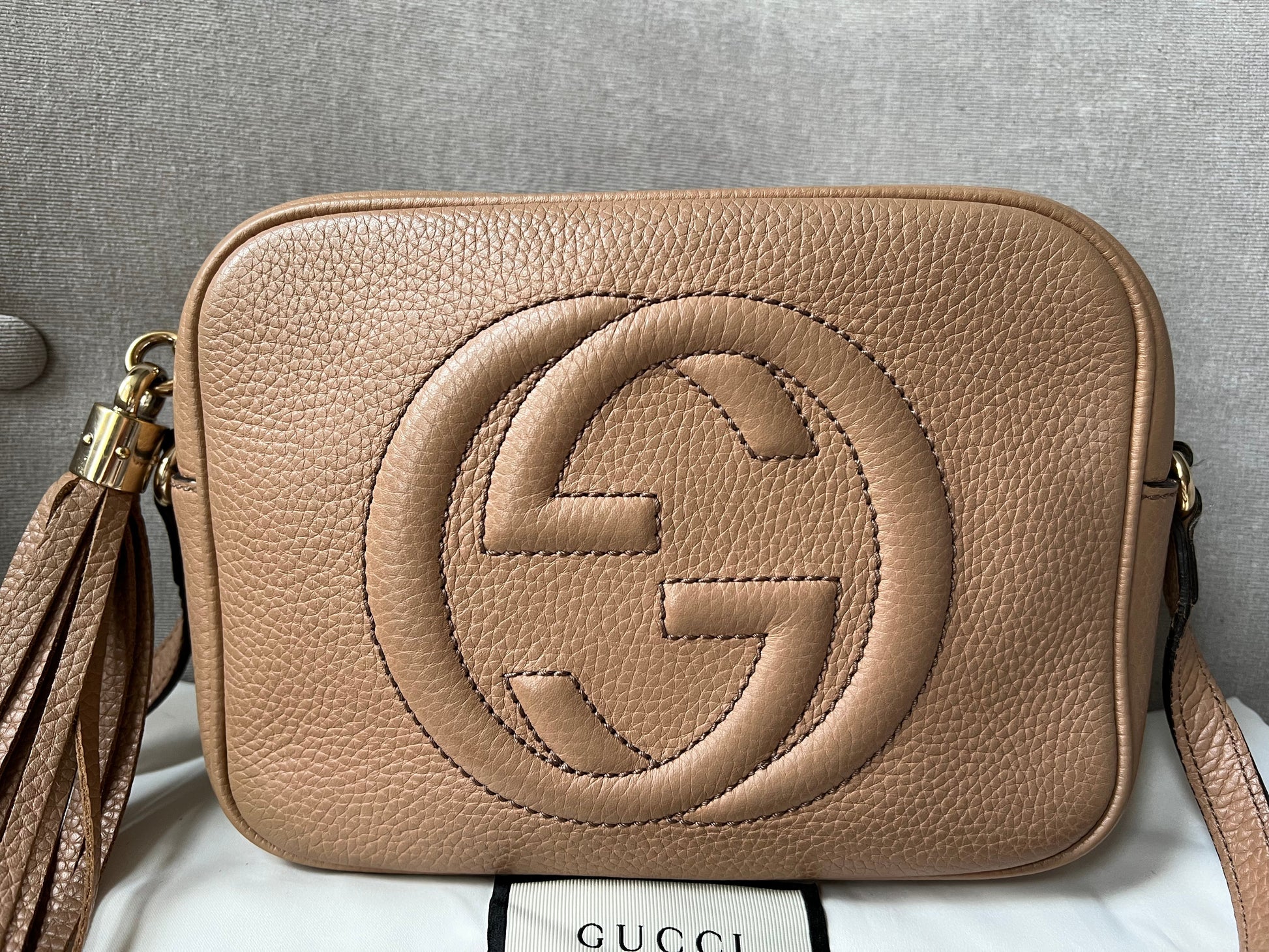 Gucci Soho Beige Leather Shoulder Bag Style 4