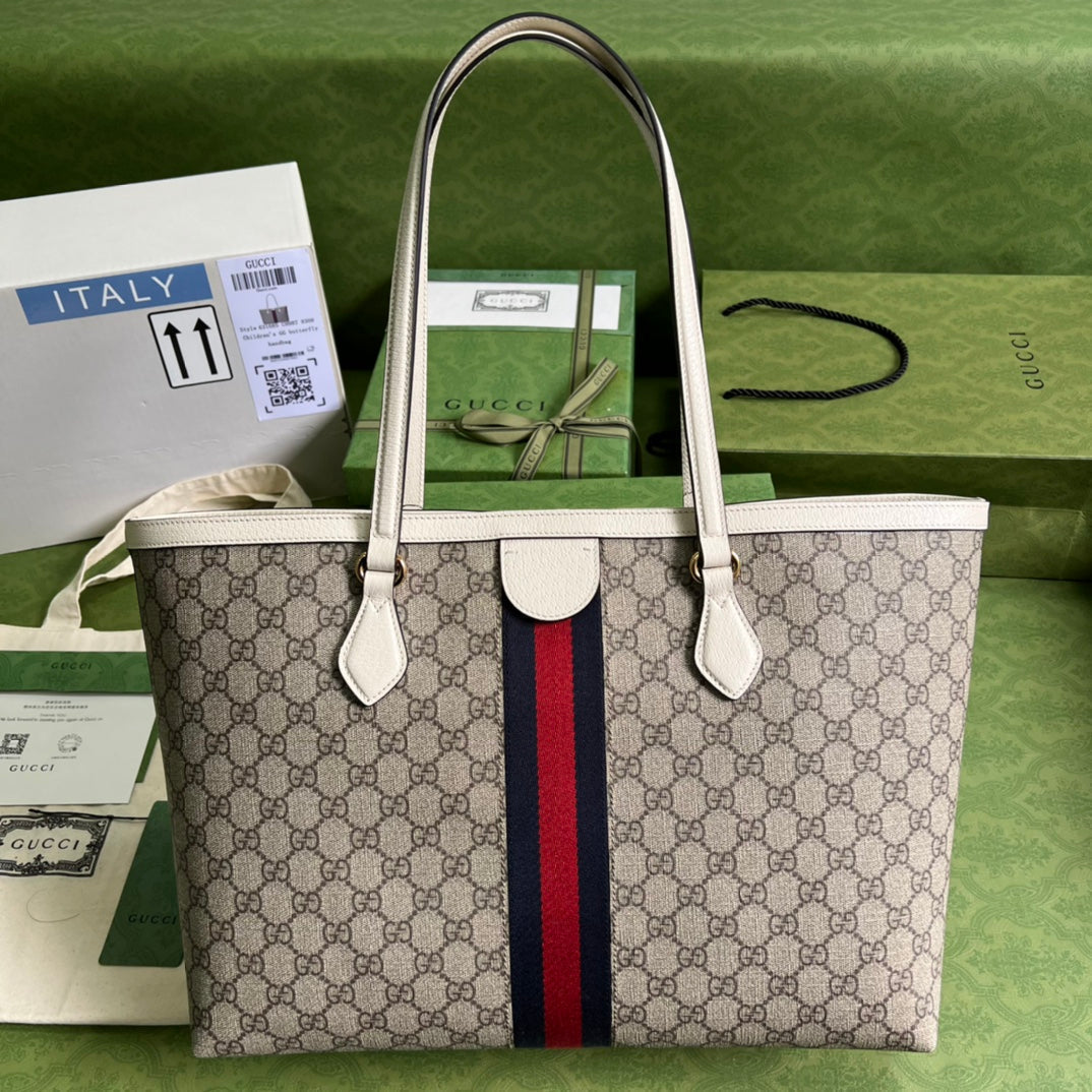 Gucci Ophidia Leather Canvas Tote Style 3