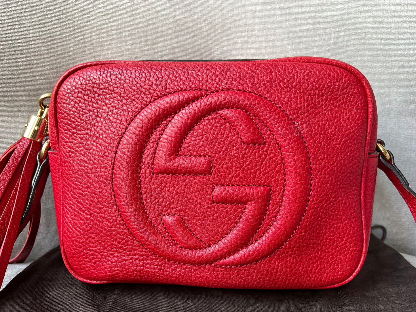 Gucci Soho Red Leather Shoulder Bag Style 3