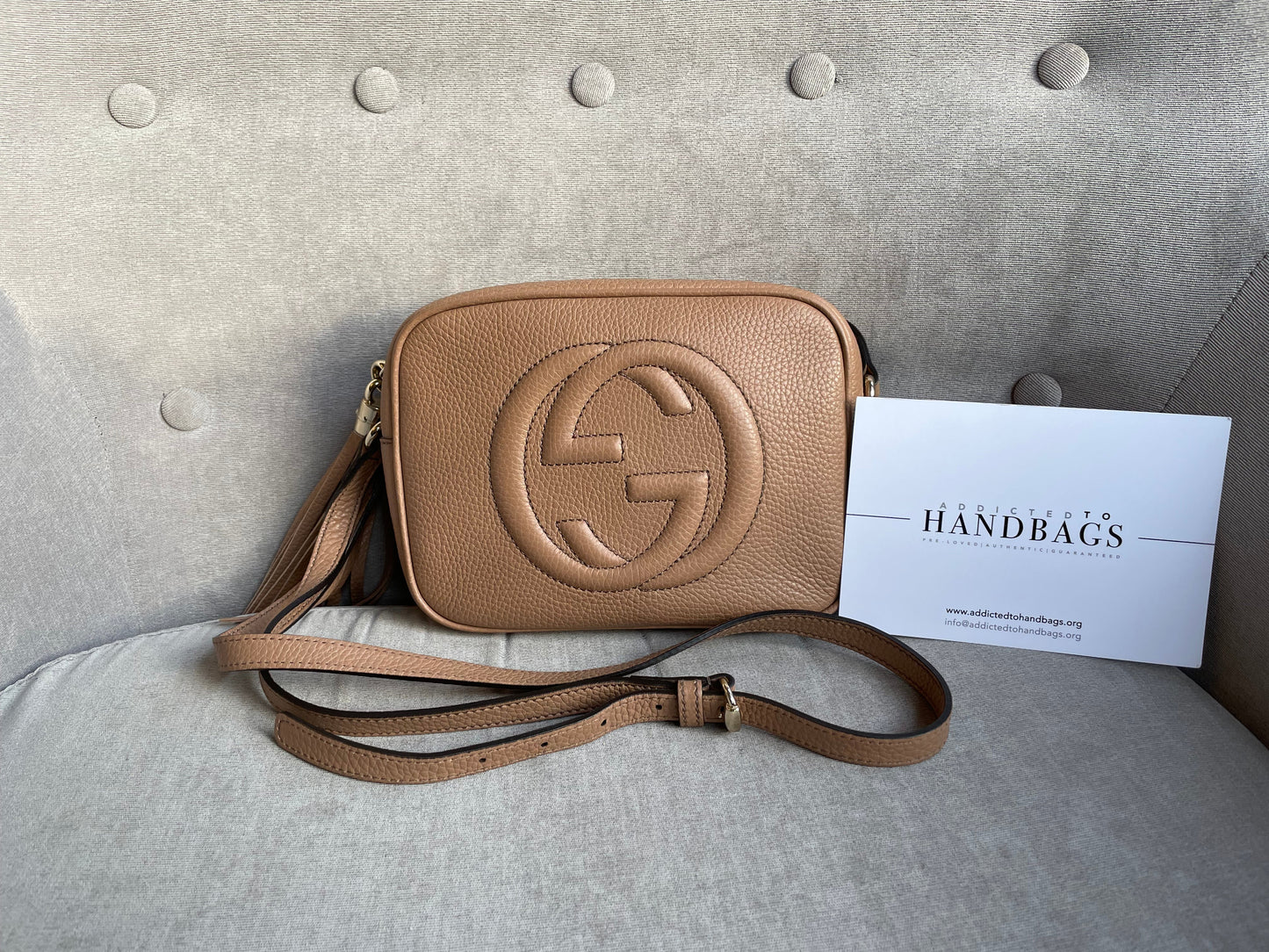 Gucci Soho Beige Leather Shoulder Bag Style 5