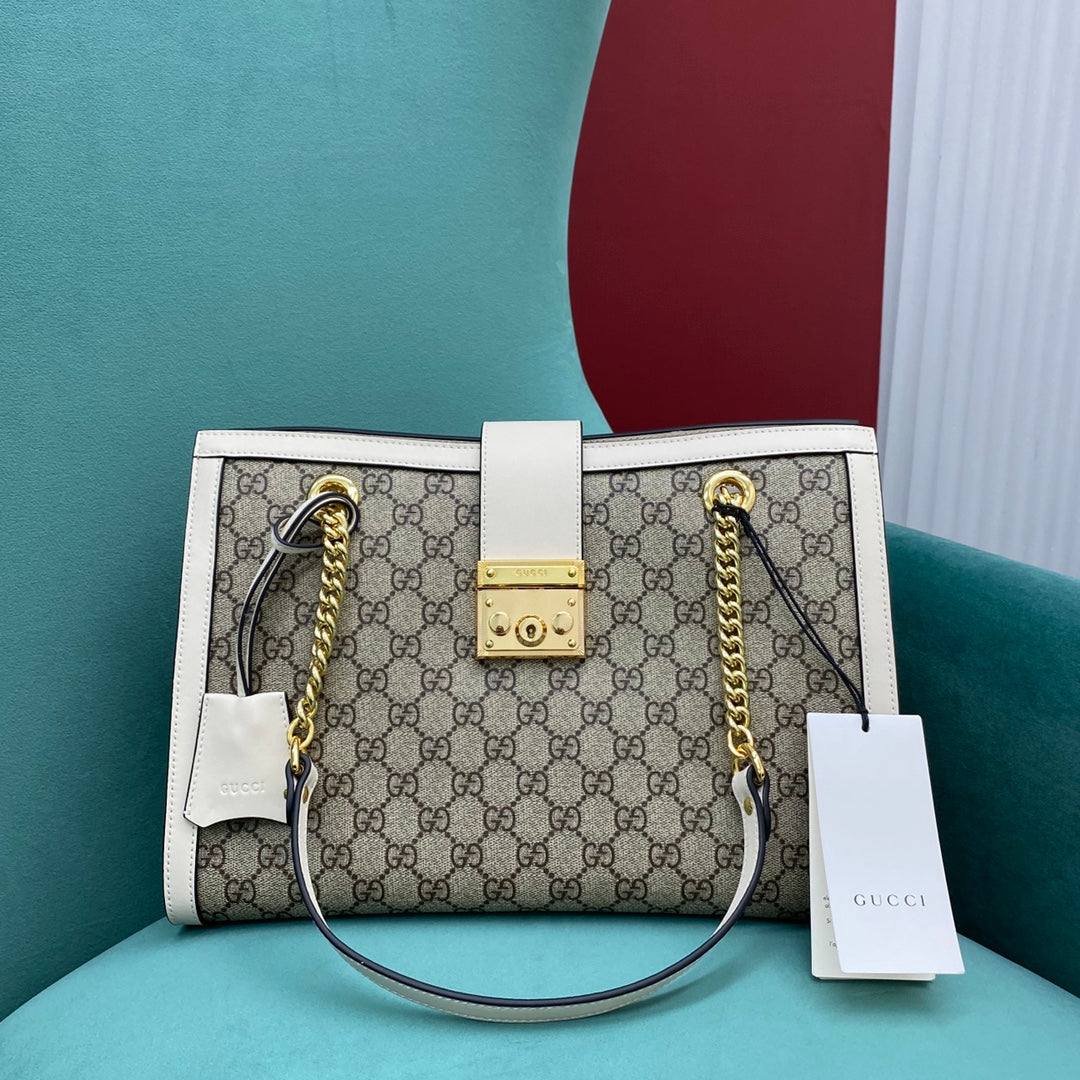 Gucci Monogram Chain Leather Tote