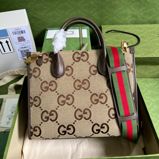 Gucci GG Marmont Orange Canvas Patent Leather Tote
