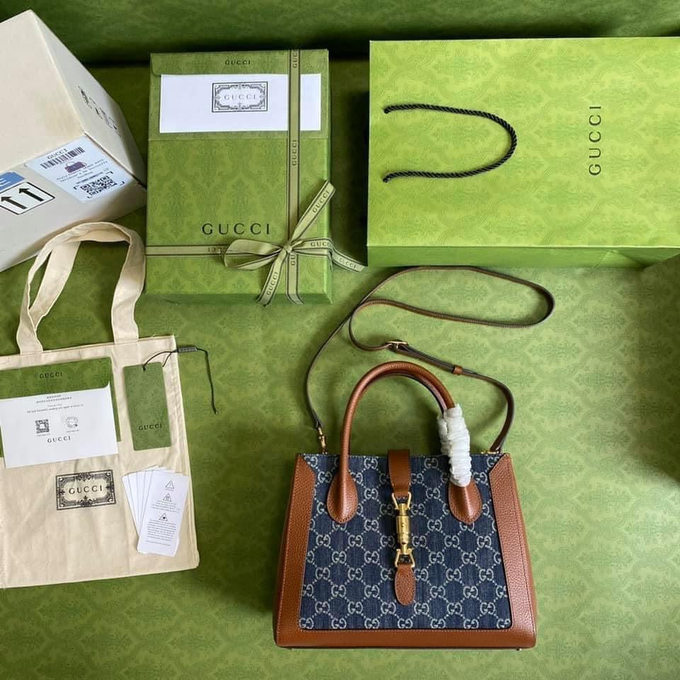 Gucci Jackie Leather Monogram Tote Style 1