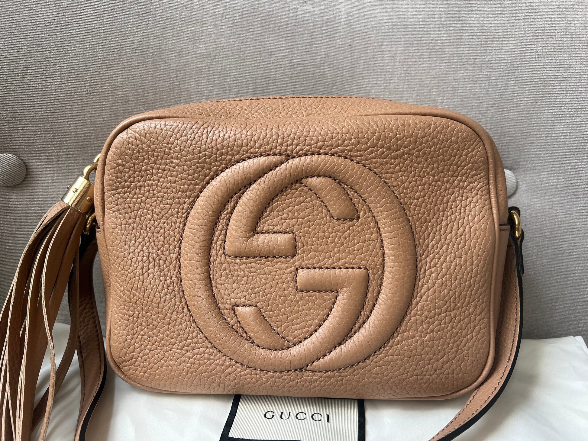 Gucci Soho Beige Leather Shoulder Bag Style 6