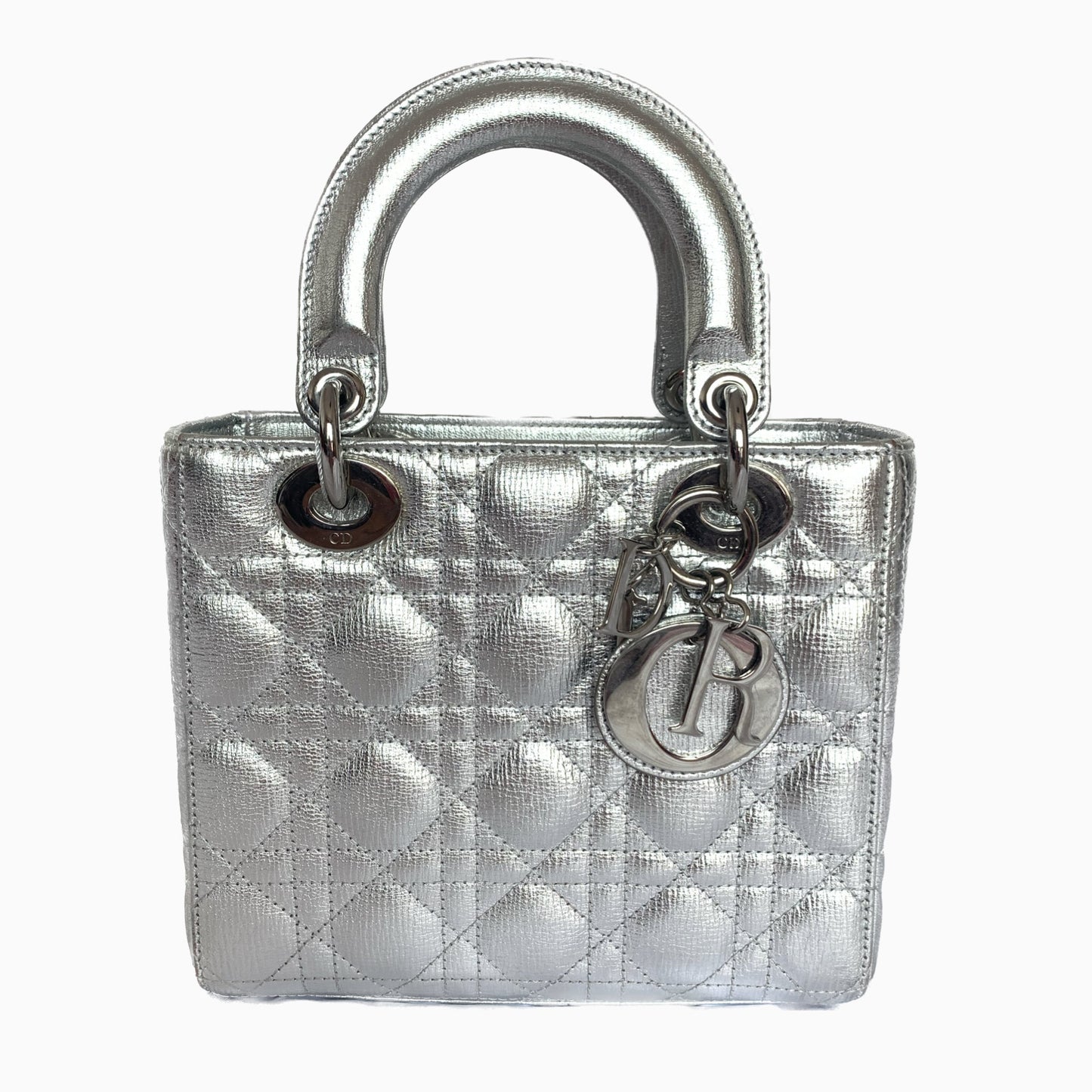 Lady Dior ABCdior Small Silver Cannage Lambskin Handbag