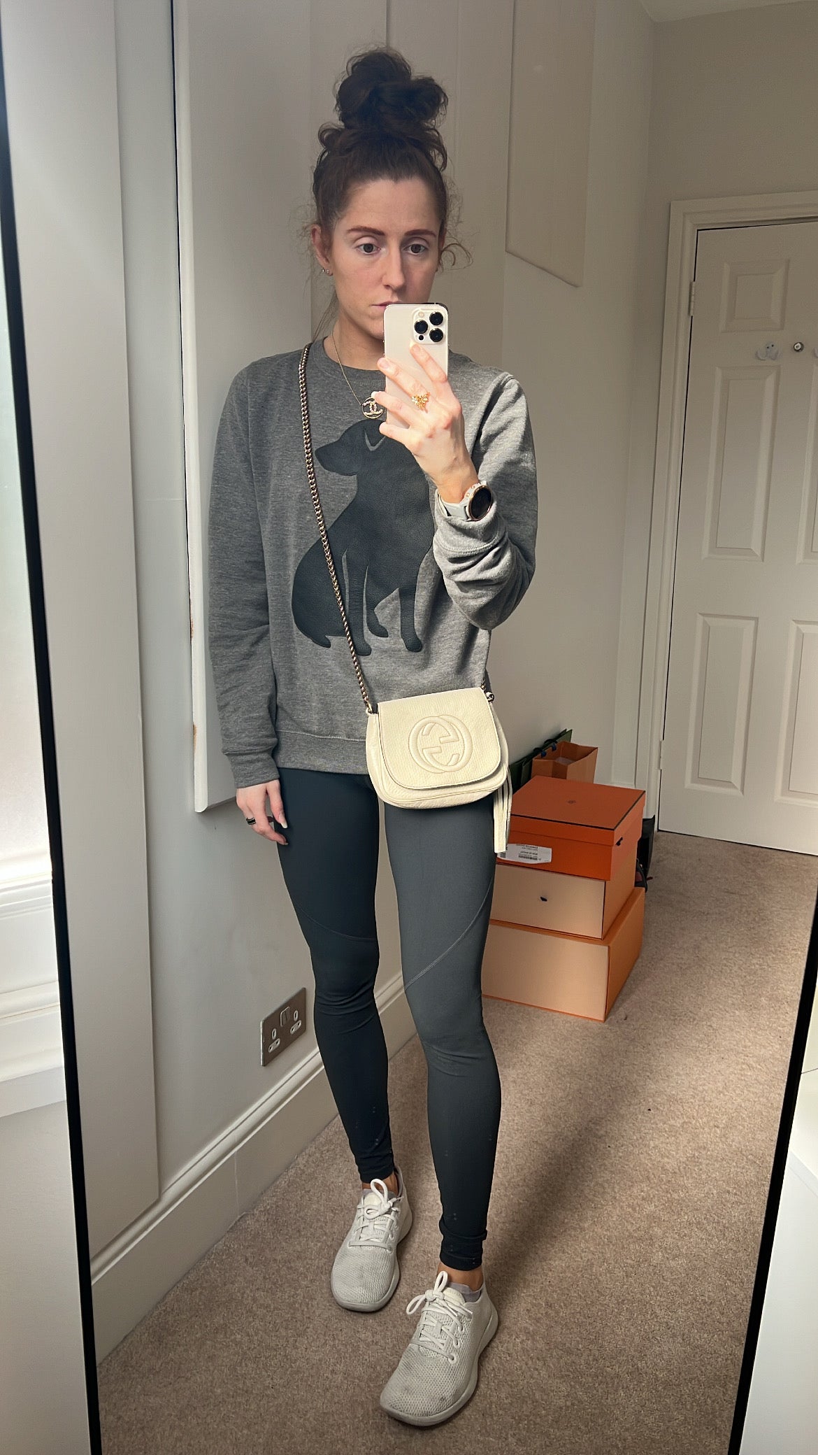 Gucci Soho White Leather Chain Crossbody