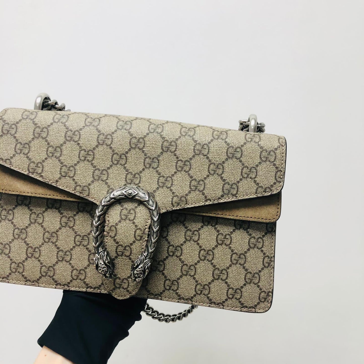 Gucci Monogram Chain Leather Shoulder Bag