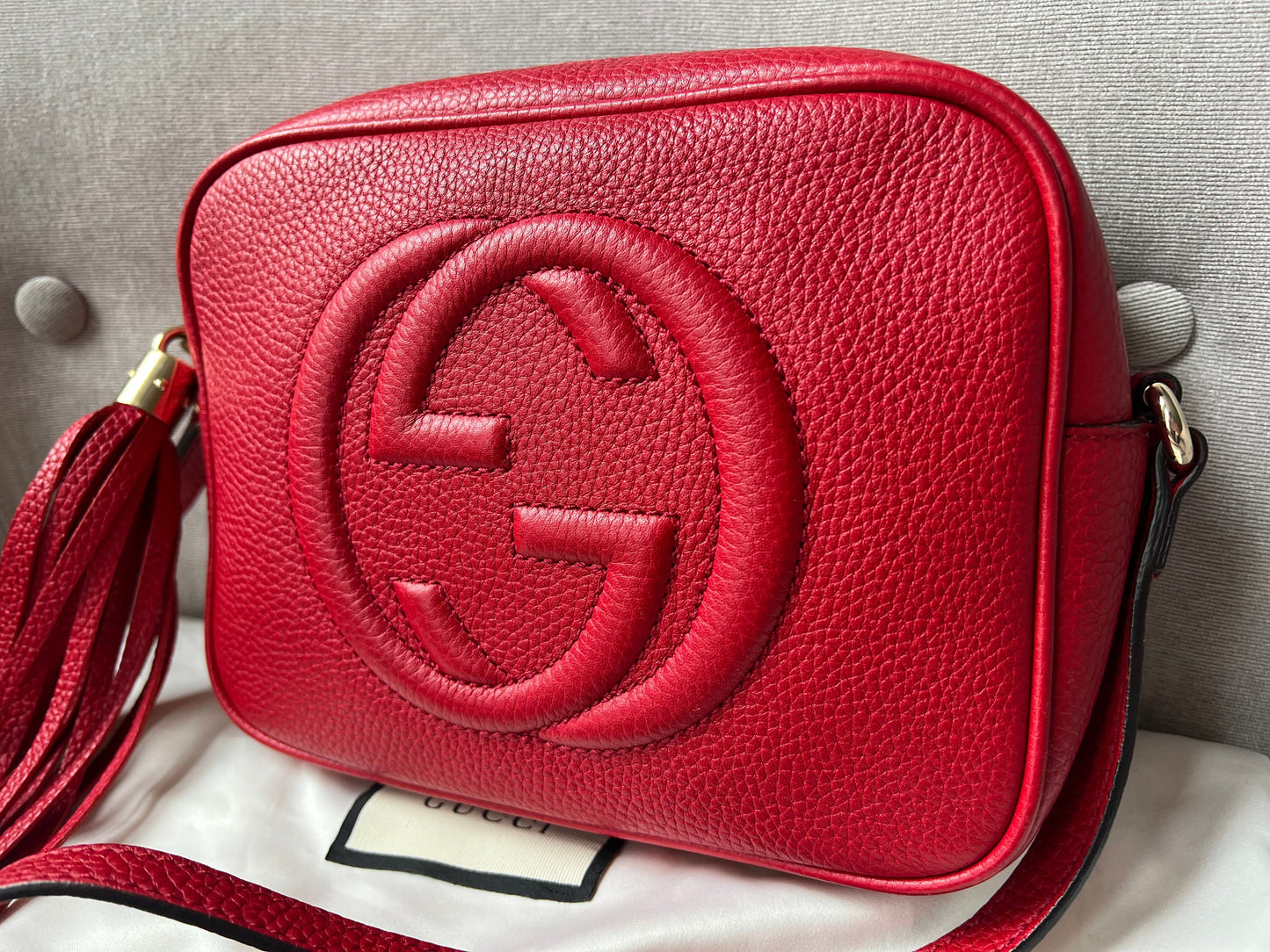 Gucci Soho Red Leather Shoulder Bag Style 8