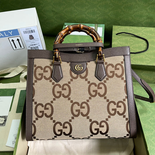 Gucci Monogram Leather Canvas Tote