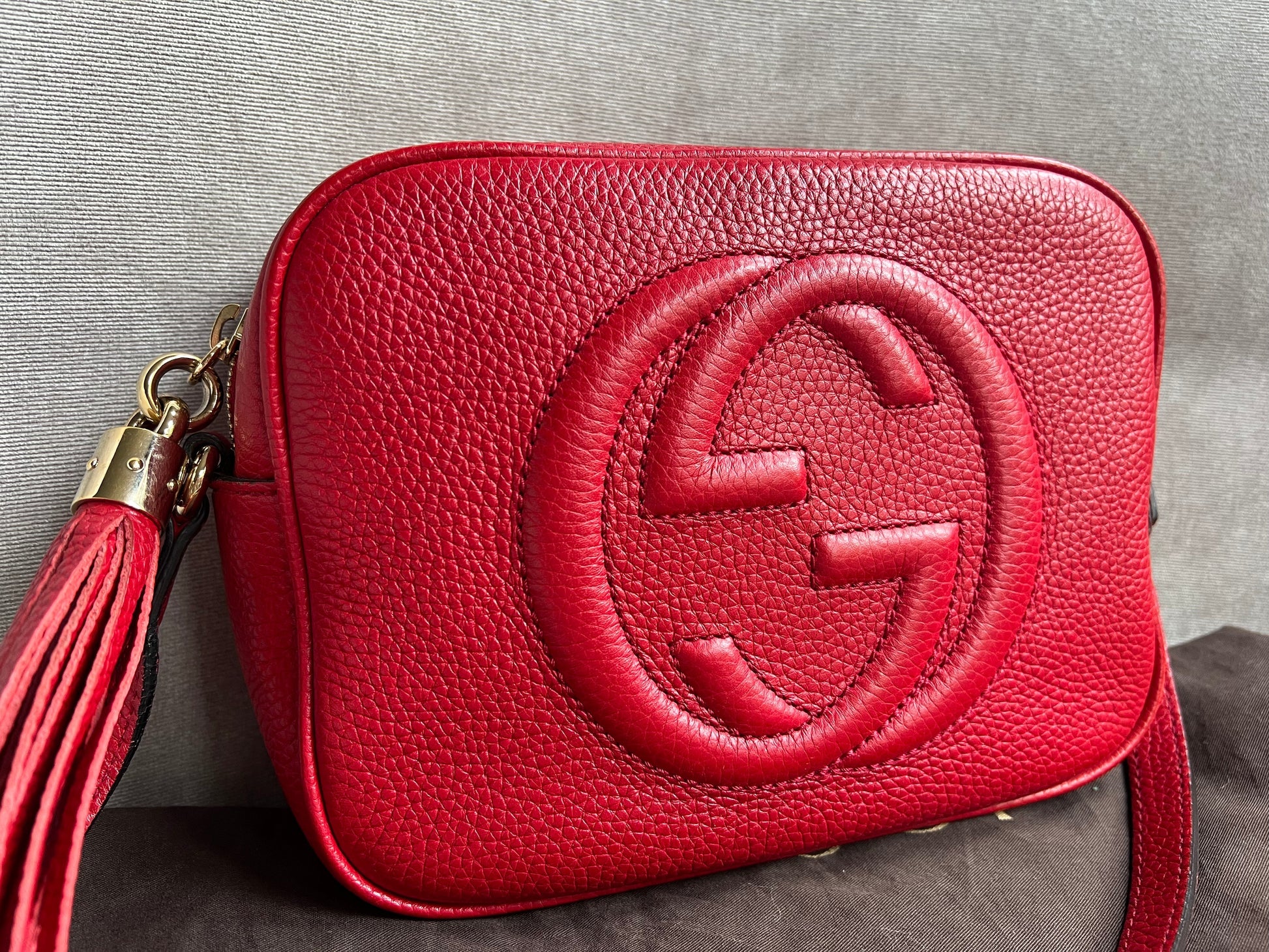 Gucci Soho Red Leather Shoulder Bag Style 4