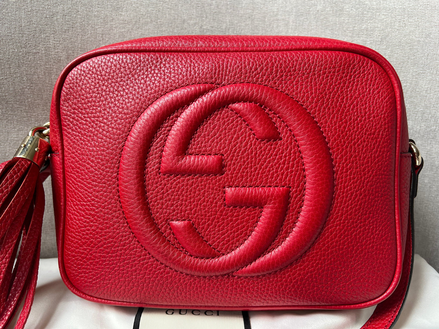 Gucci Soho Red Leather Shoulder Bag Style 8
