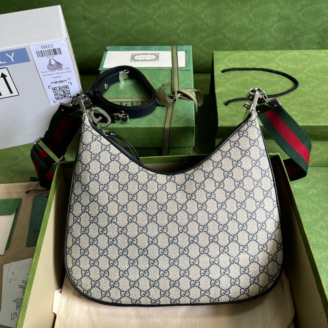Gucci Leather Canvas Shoulder Bag