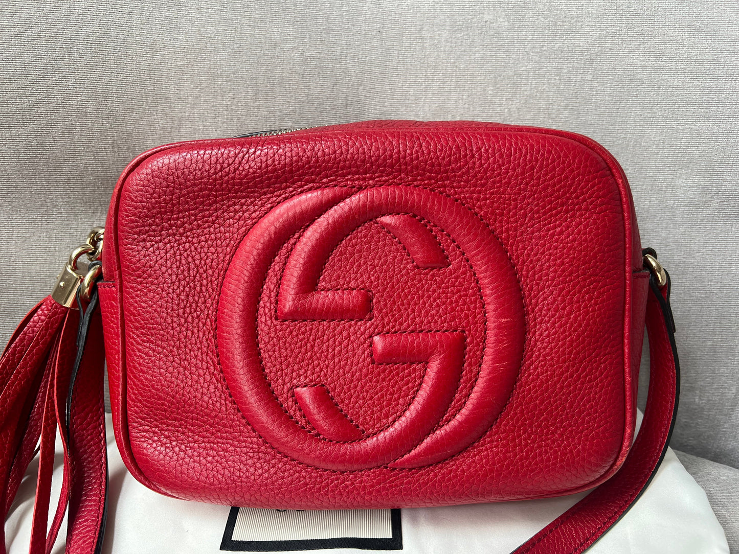 Gucci Soho Red Leather Shoulder Bag Style 6