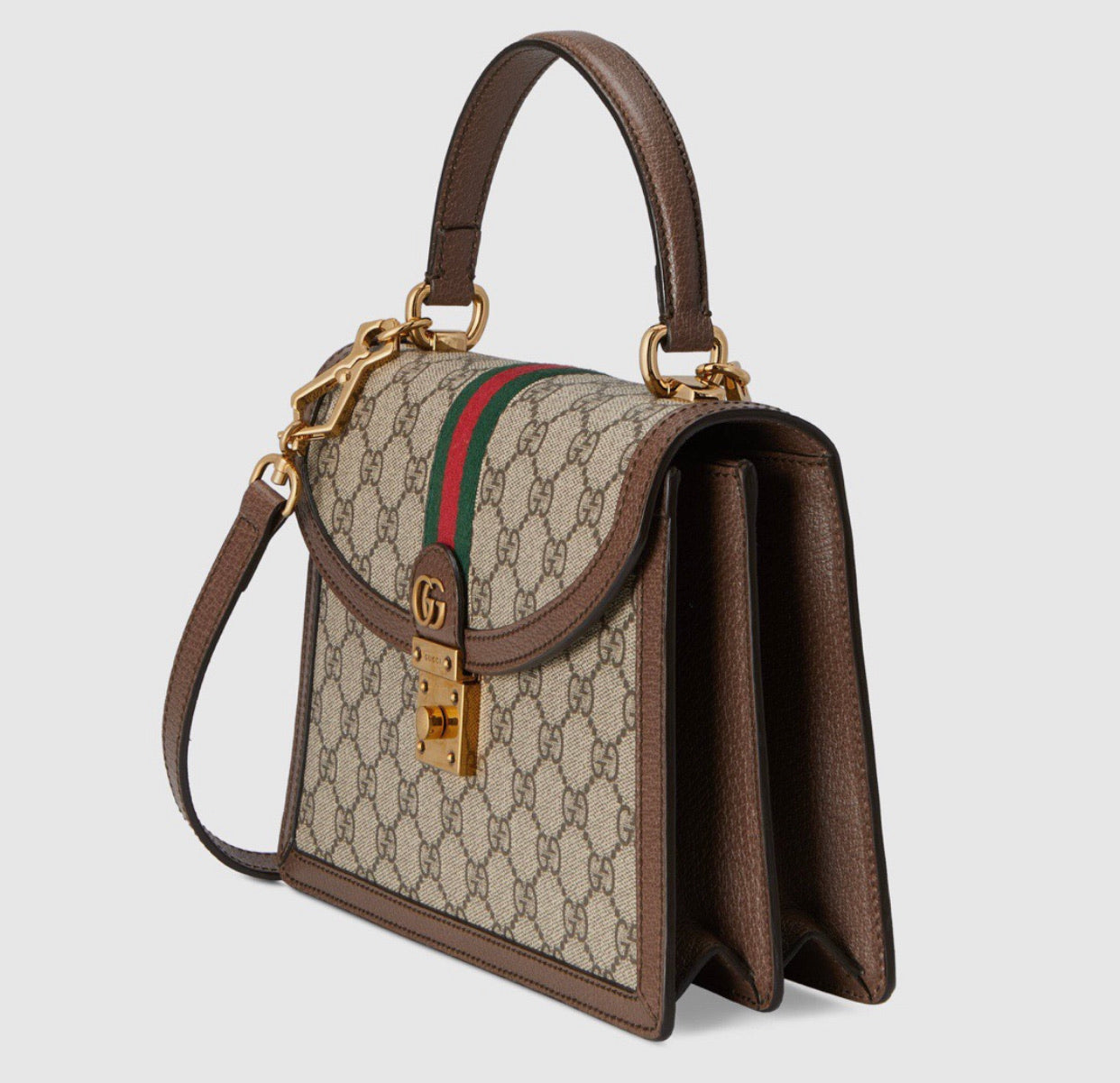 Gucci Leather Canvas Shoulder Bag Style 57