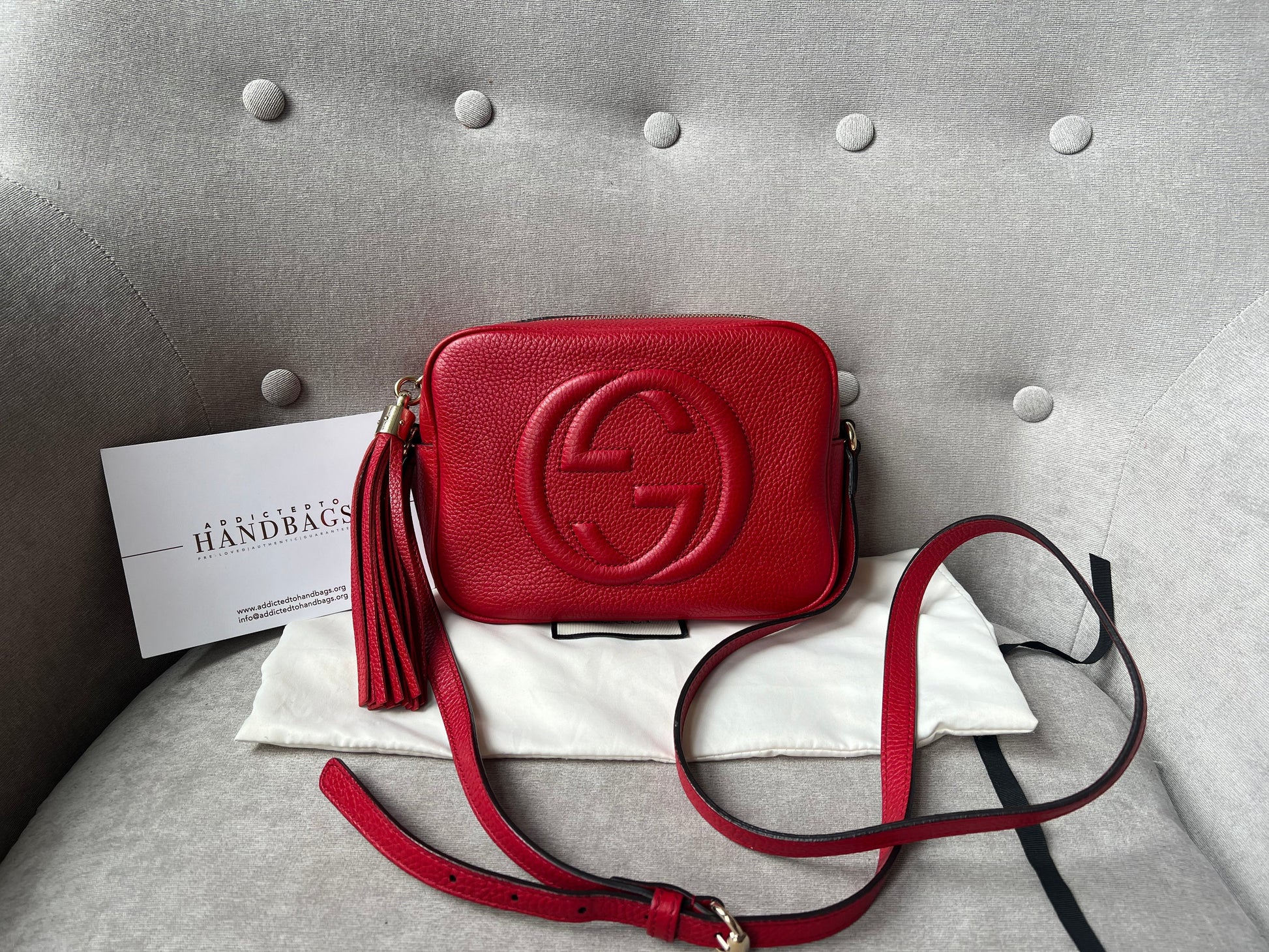 Gucci Soho Red Leather Shoulder Bag Style 5