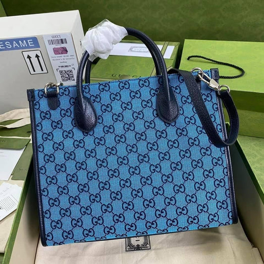Gucci Leather Canvas Tote Style 72