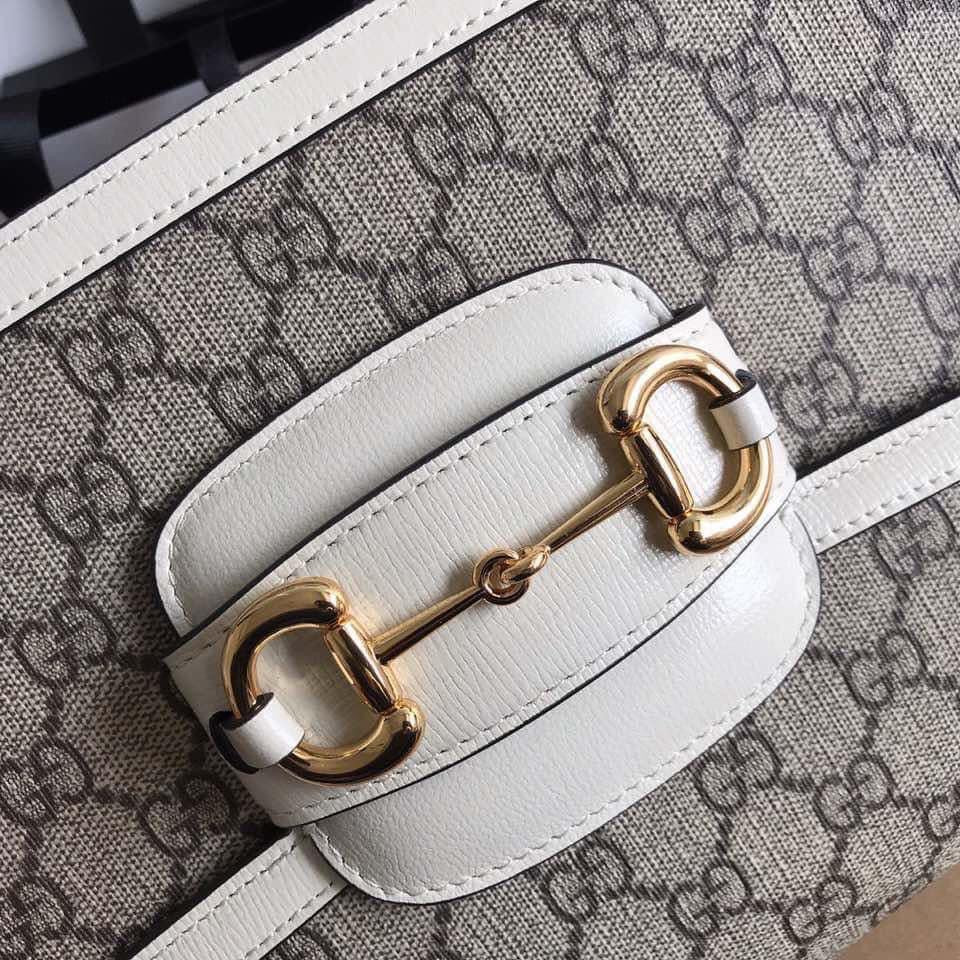 Gucci Horsebit Leather Nylon Shoulder Bag Style 2