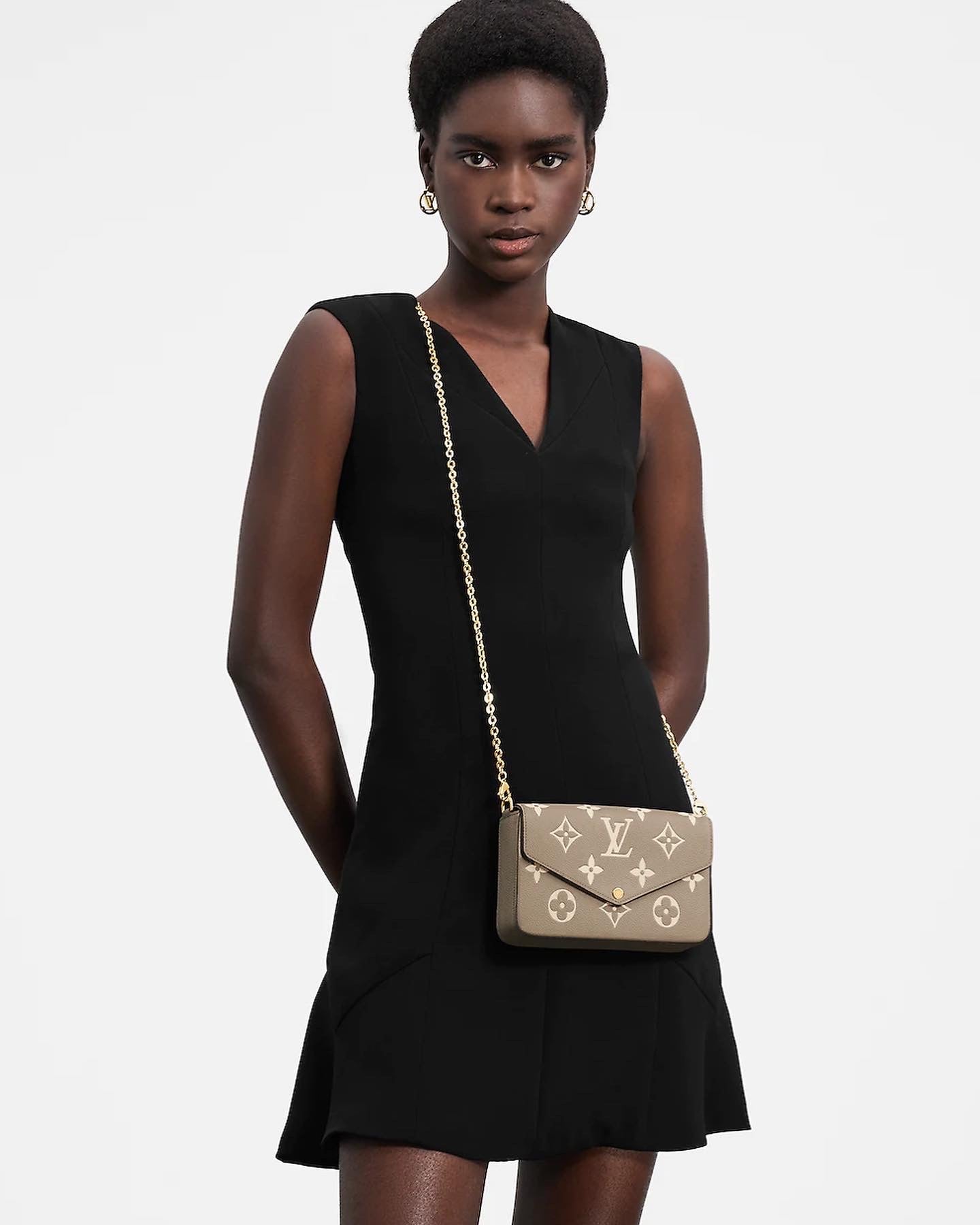 LOUIS VUITTON Felicie Pochette Monogram Empriente Leather Crossbody Bag