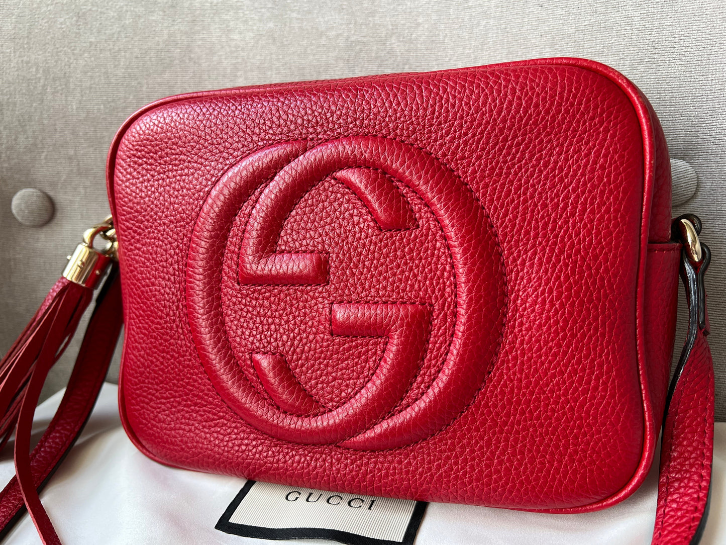 Gucci Soho Red Leather Shoulder Bag Style 2