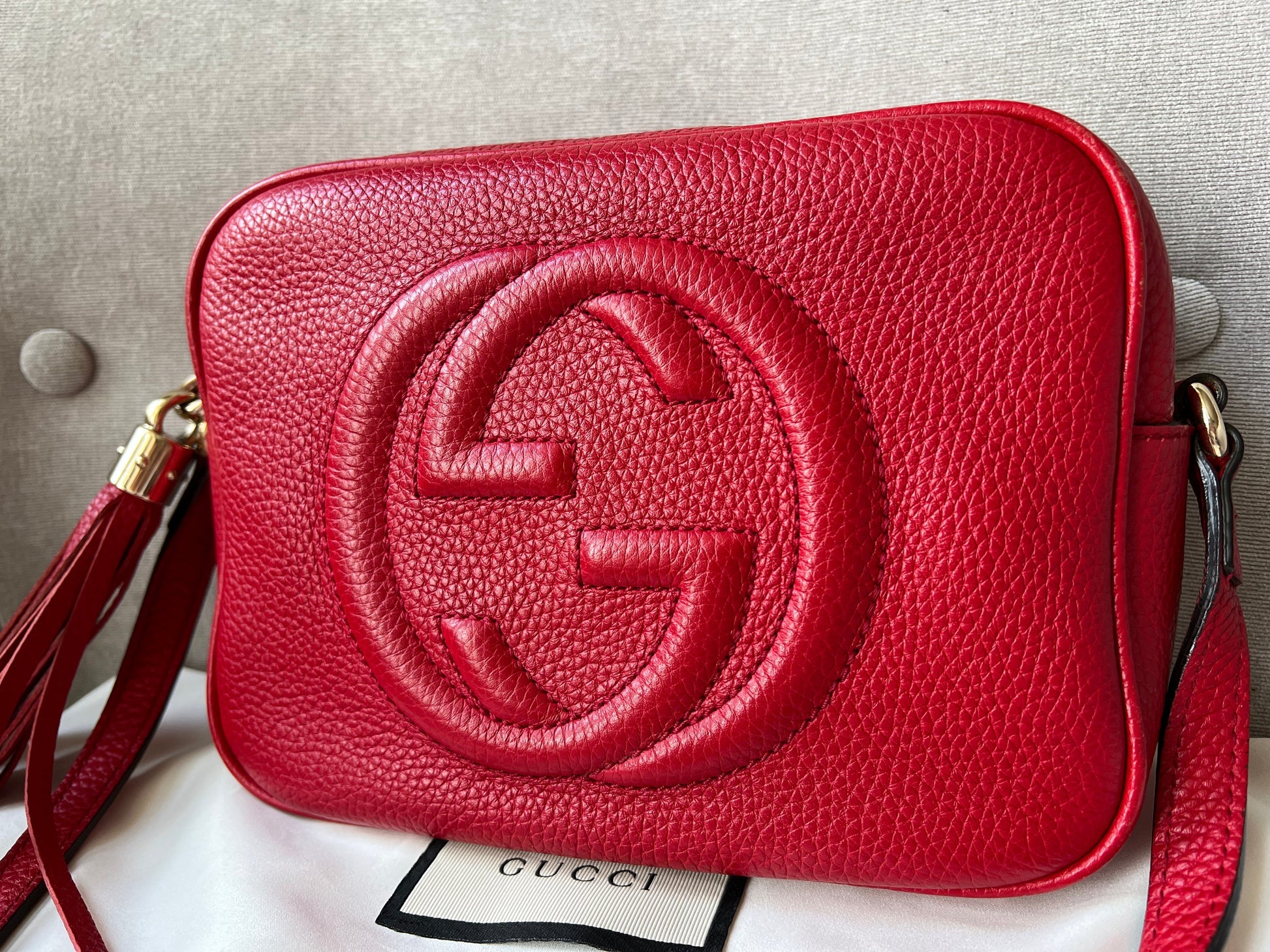 Gucci Soho Red Leather Shoulder Bag Style 2
