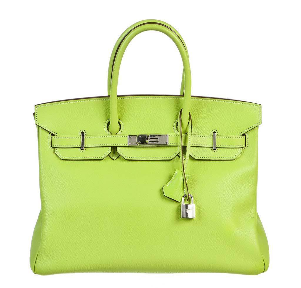 HermesBirkin 35 Kiwi Lichen Candy Collection Bag