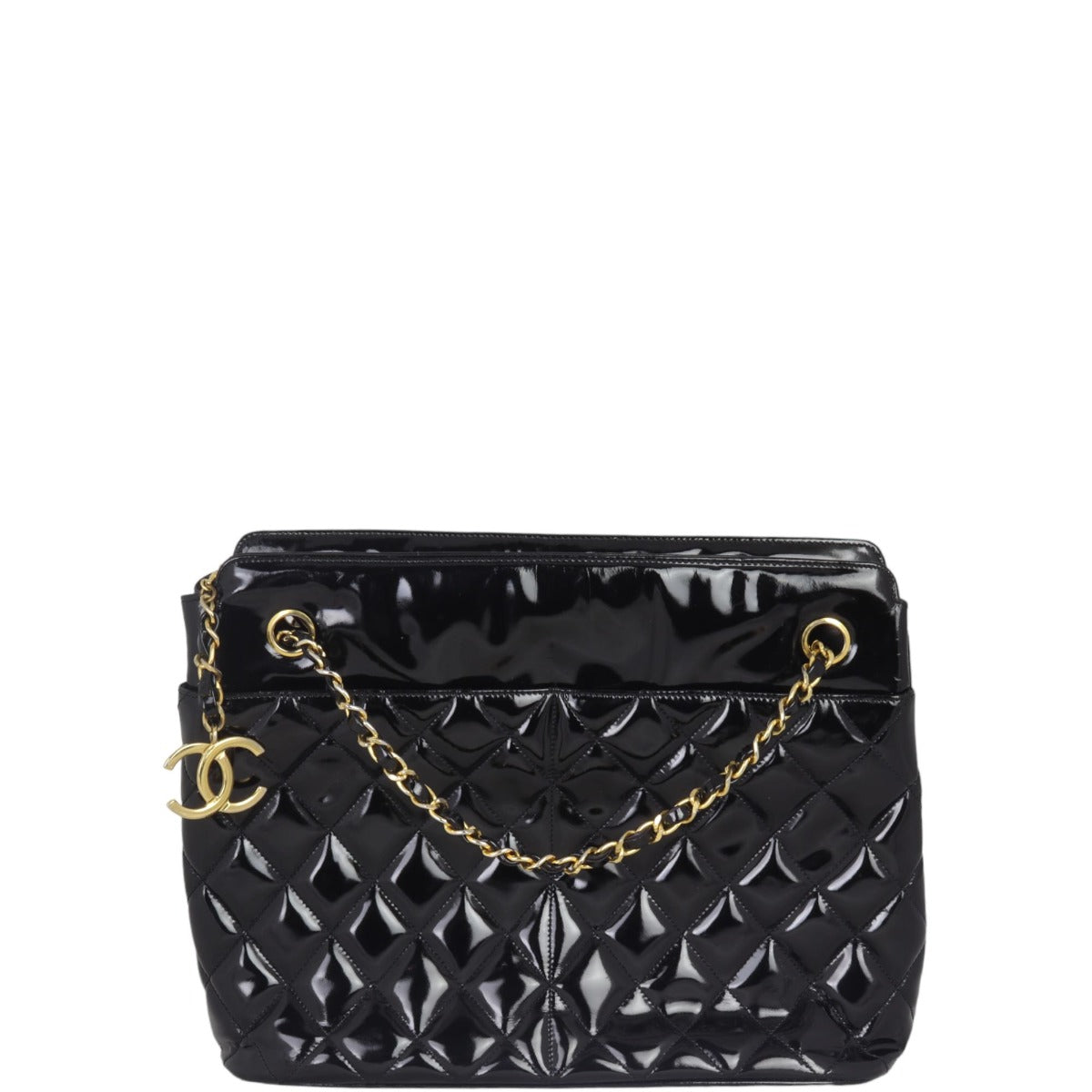 Chanel CC Quilted Tote Patent