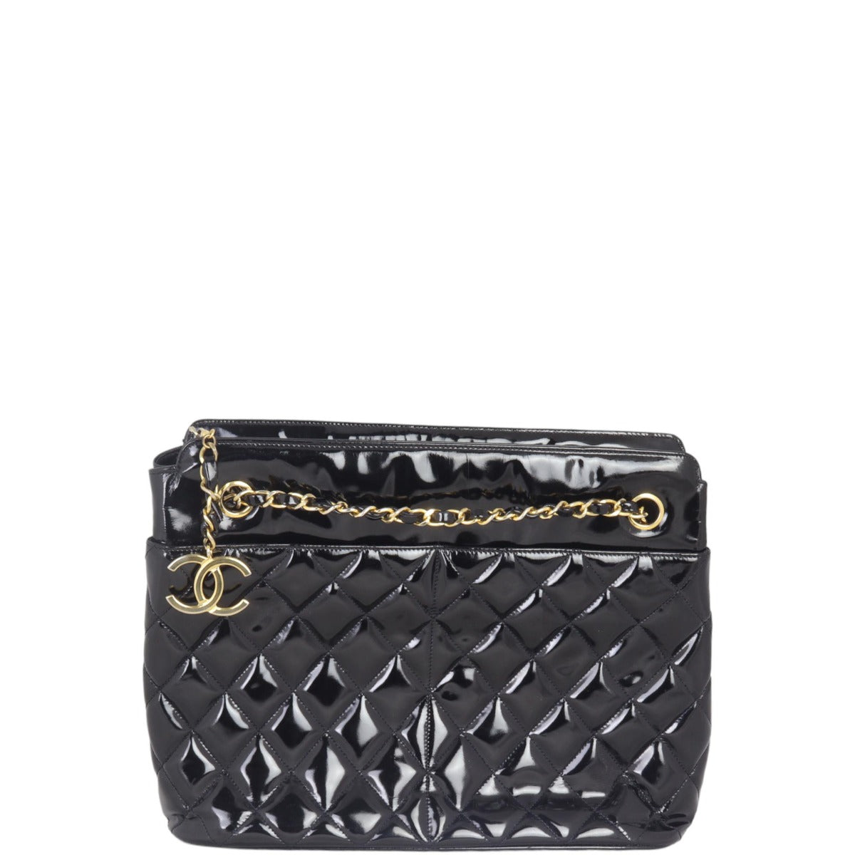 Chanel CC Quilted Tote Patent