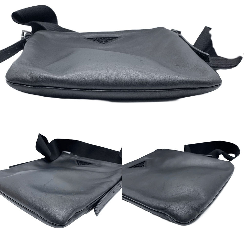 Prada Leather Shoulder Bag Black