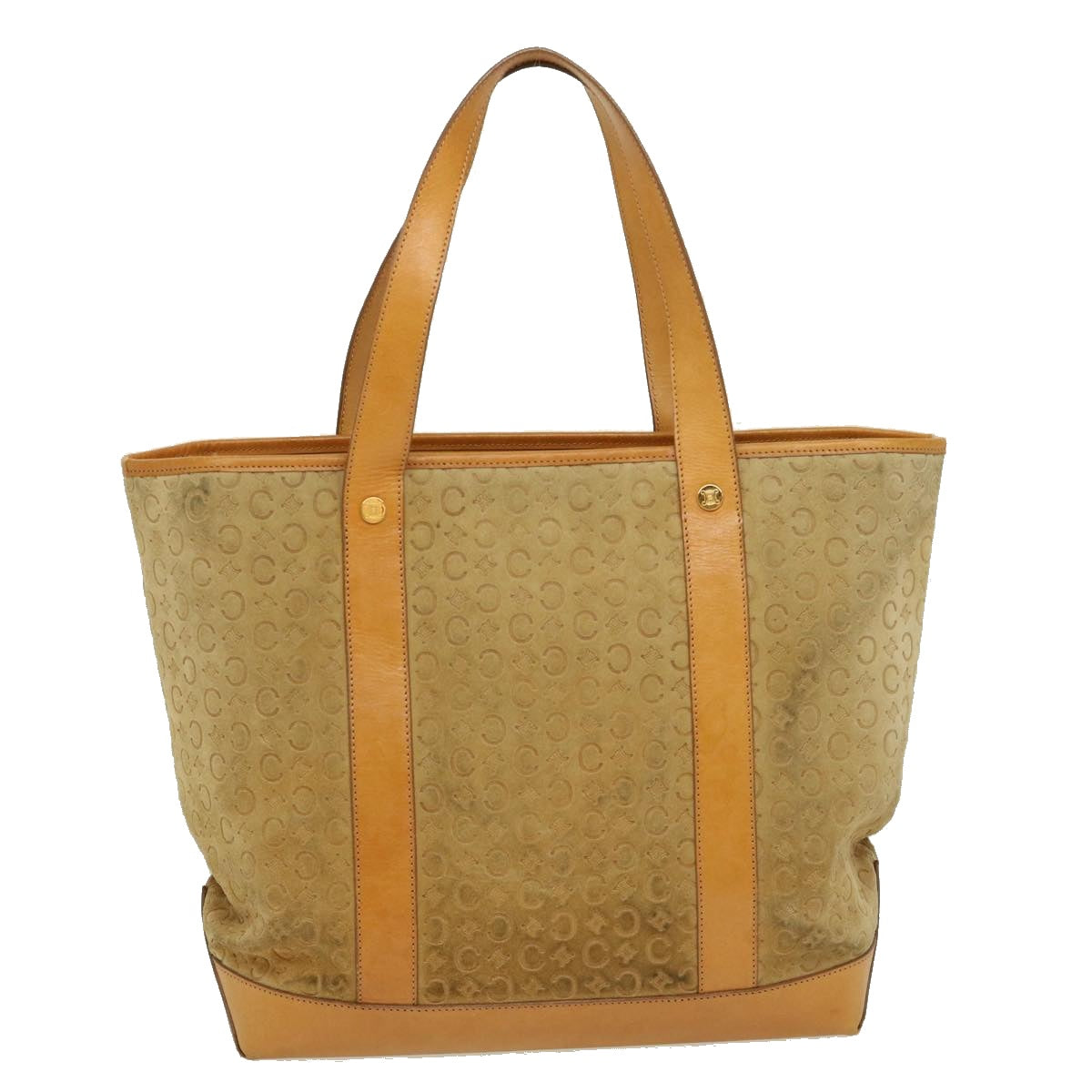 Luxury CELINE C Macadam Canvas Tote Bag Suede Beige ai599