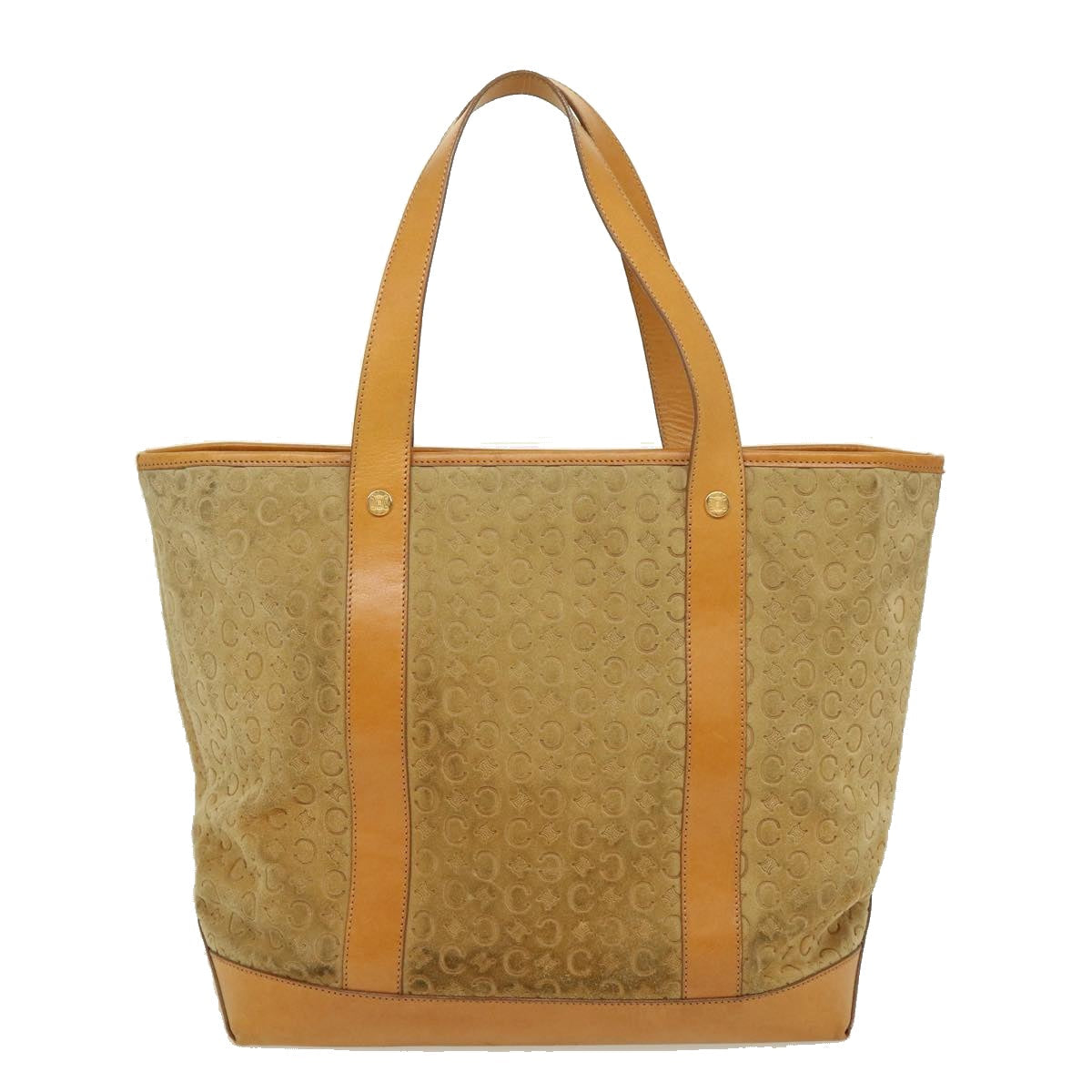 Luxury CELINE C Macadam Canvas Tote Bag Suede Beige ai599