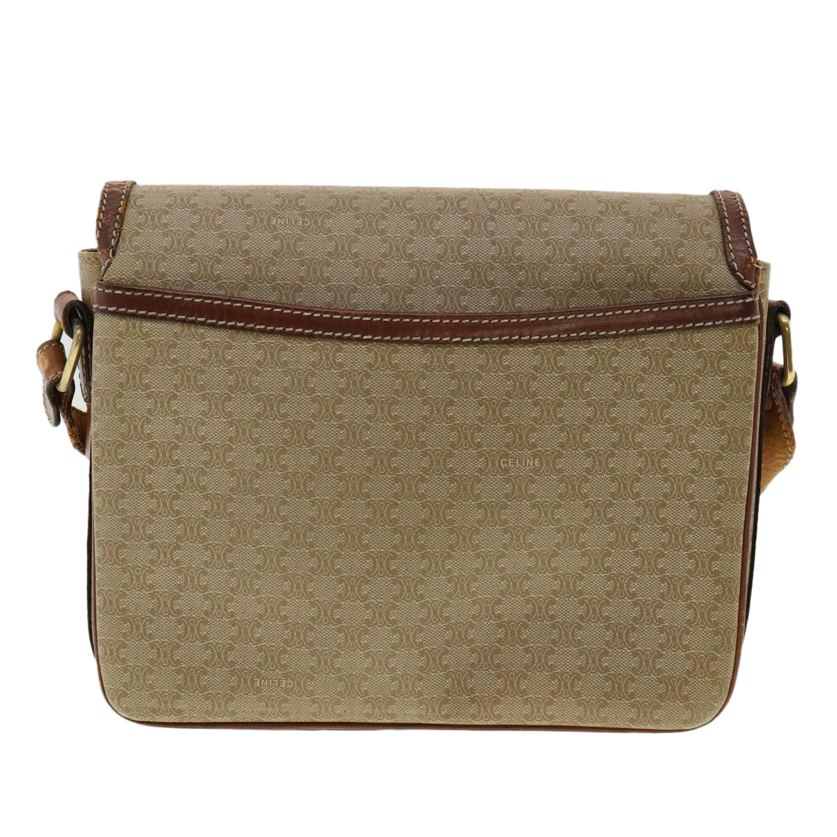 Luxury CELINE Macadam Canvas Shoulder Bag Beige ki2254