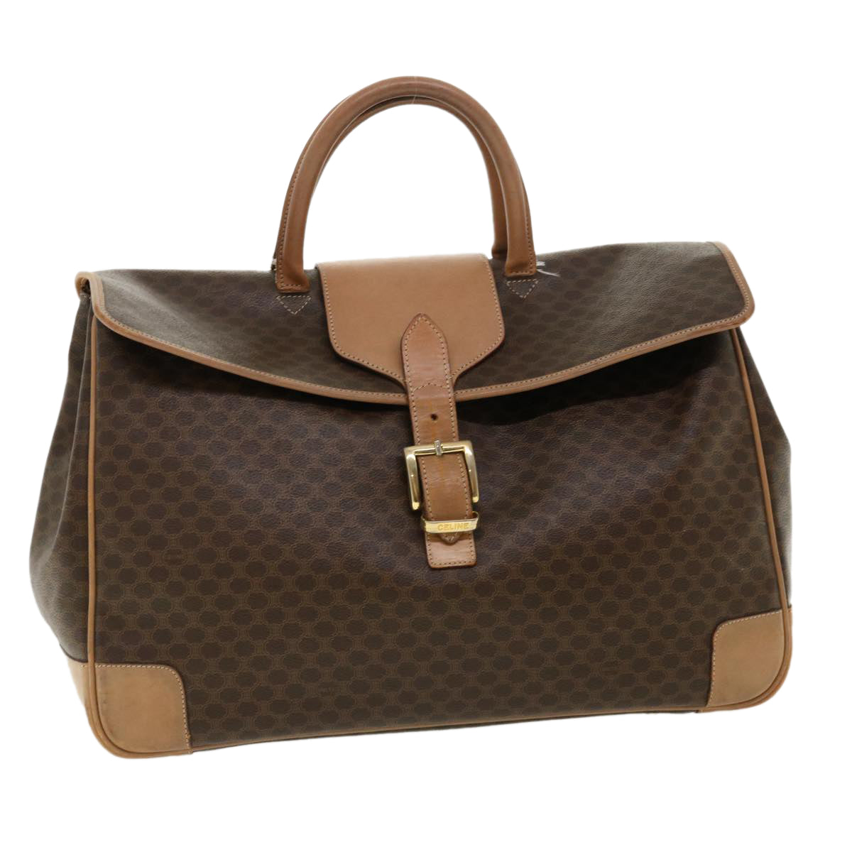 Luxury CELINE Macadam Canvas Hand Bag Brown ki2486