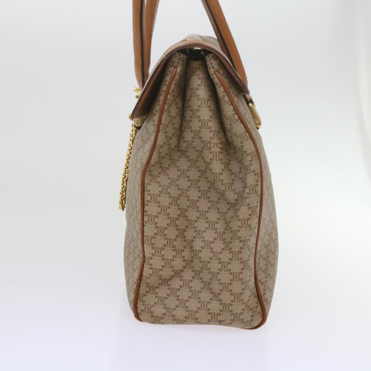 Luxury CELINE Macadam Canvas Hand Bag Beige ki3925