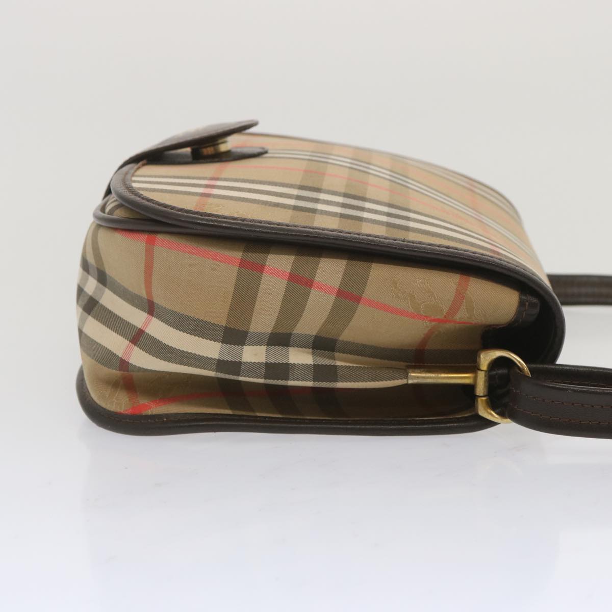 BURBERRYSs Nova Check Shoulder Bag Canvas Beige Auth ki4186