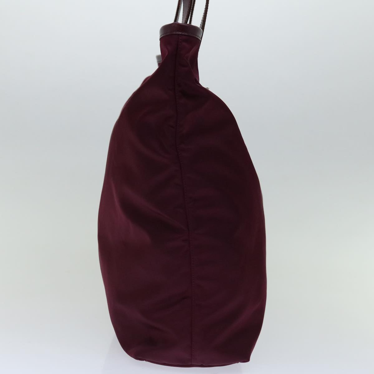 PRADA Tote Bag Nylon Wine Red Auth ki4335