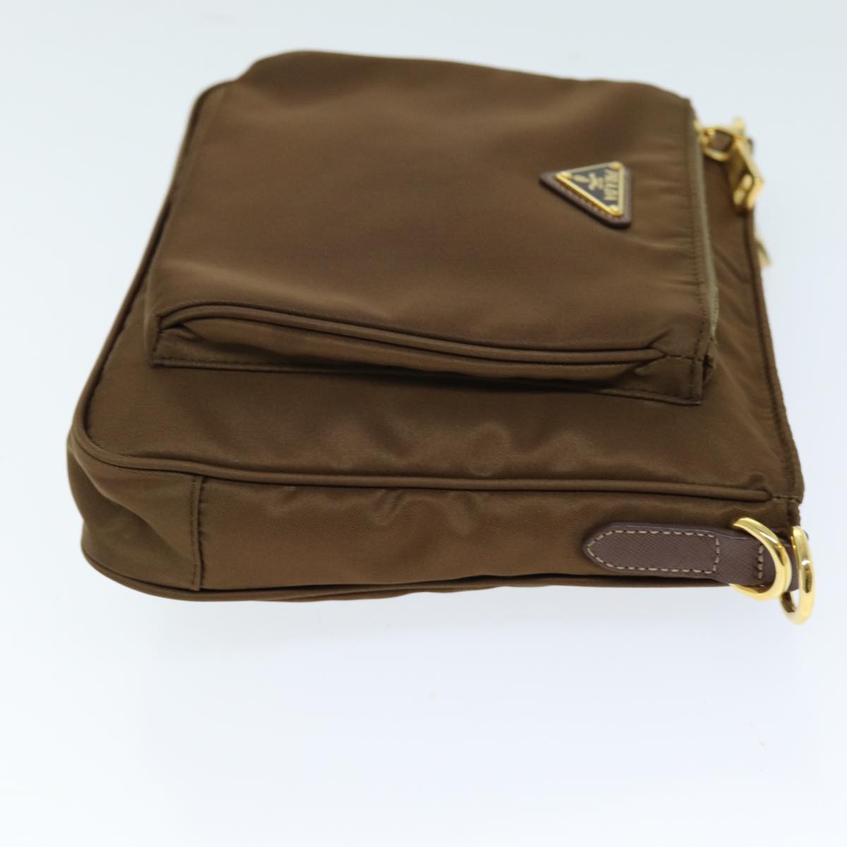 PRADA Shoulder Bag Nylon Brown Auth ki4473