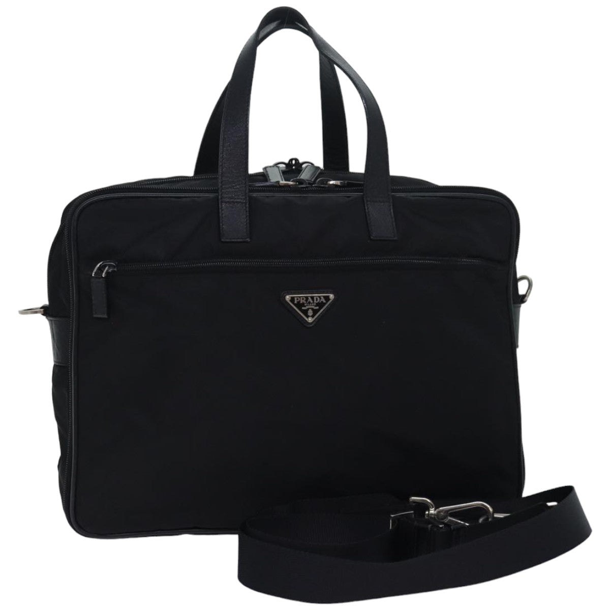 PRADA Hand Bag Nylon 2way Black Auth
