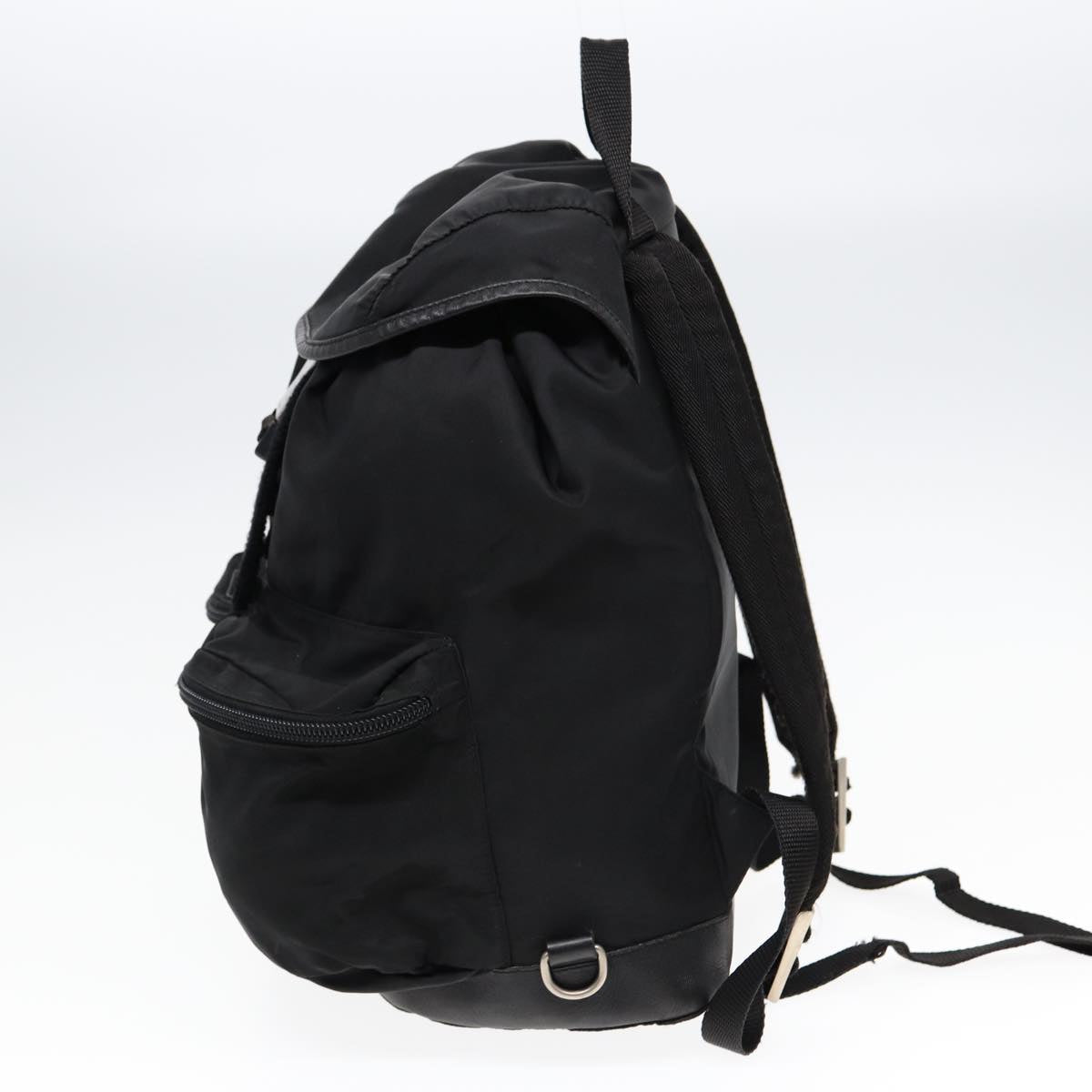 PRADA Backpack Nylon Black Silver Auth