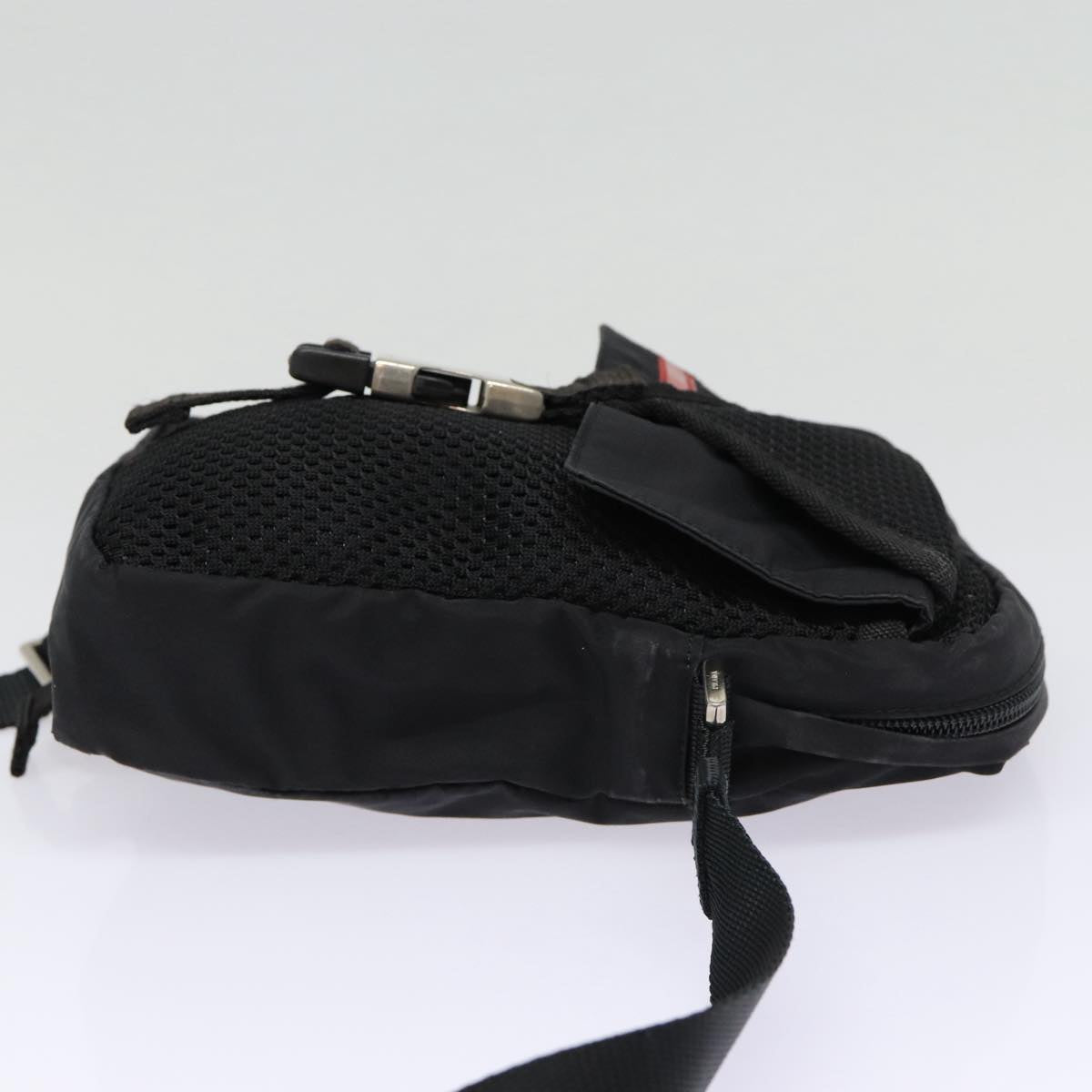 PRADA Sports Shoulder Bag Nylon Black Silver Auth