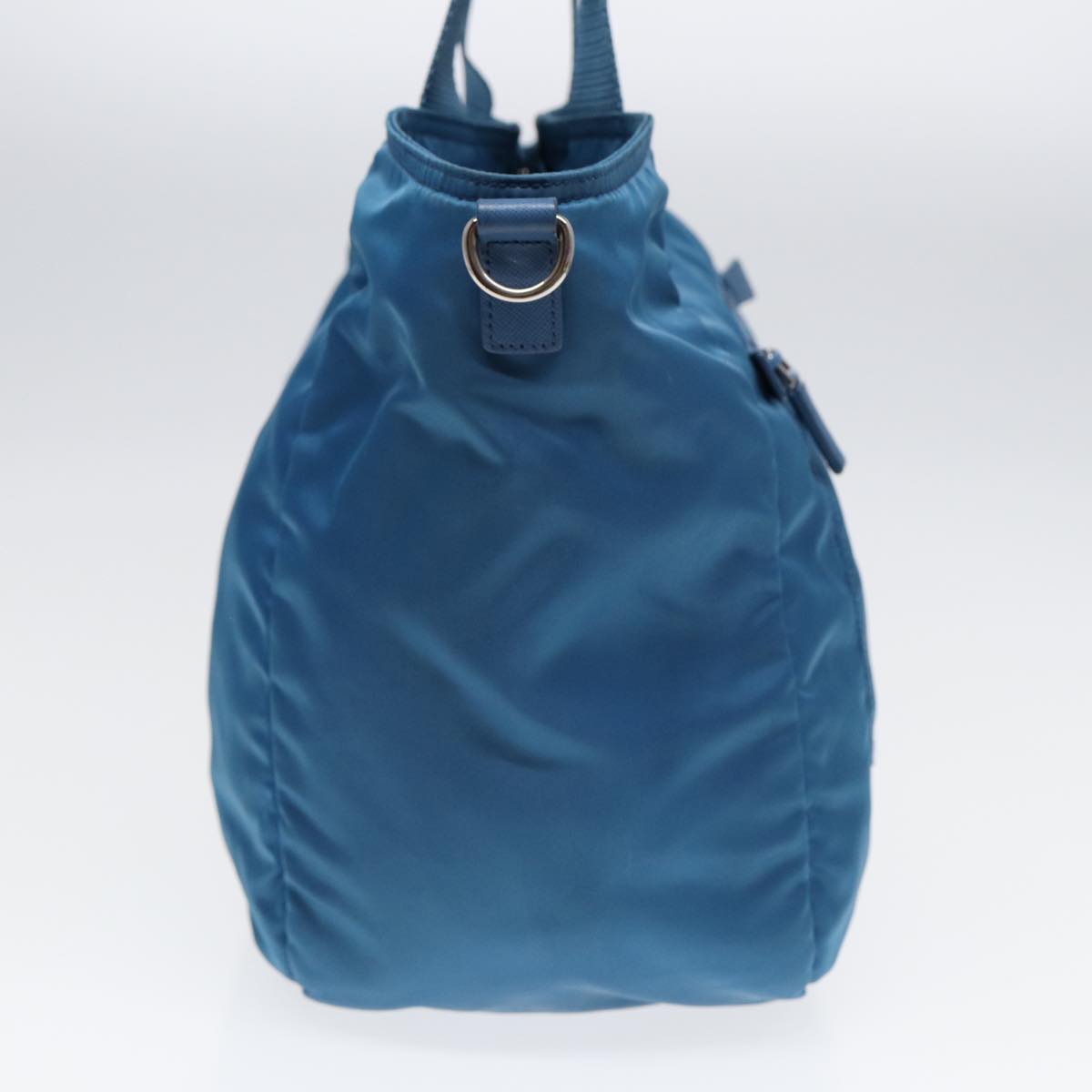 PRADA Shoulder Bag Nylon 2way Blue Silver Auth